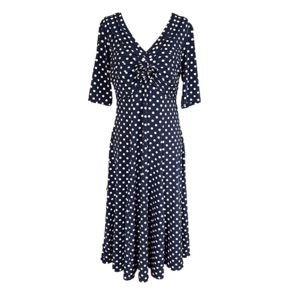 SIGNATURE by Robbie Bee 40's Vintage Style/Pinup Polka Dot Midi Dress Medium GUC - Picture 9 of 9